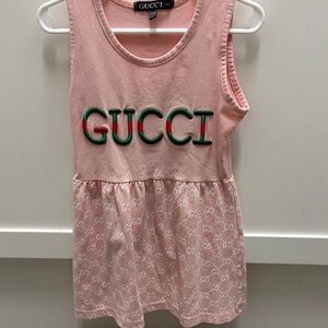 Gucci Kids Pink Tank Dress with Logo